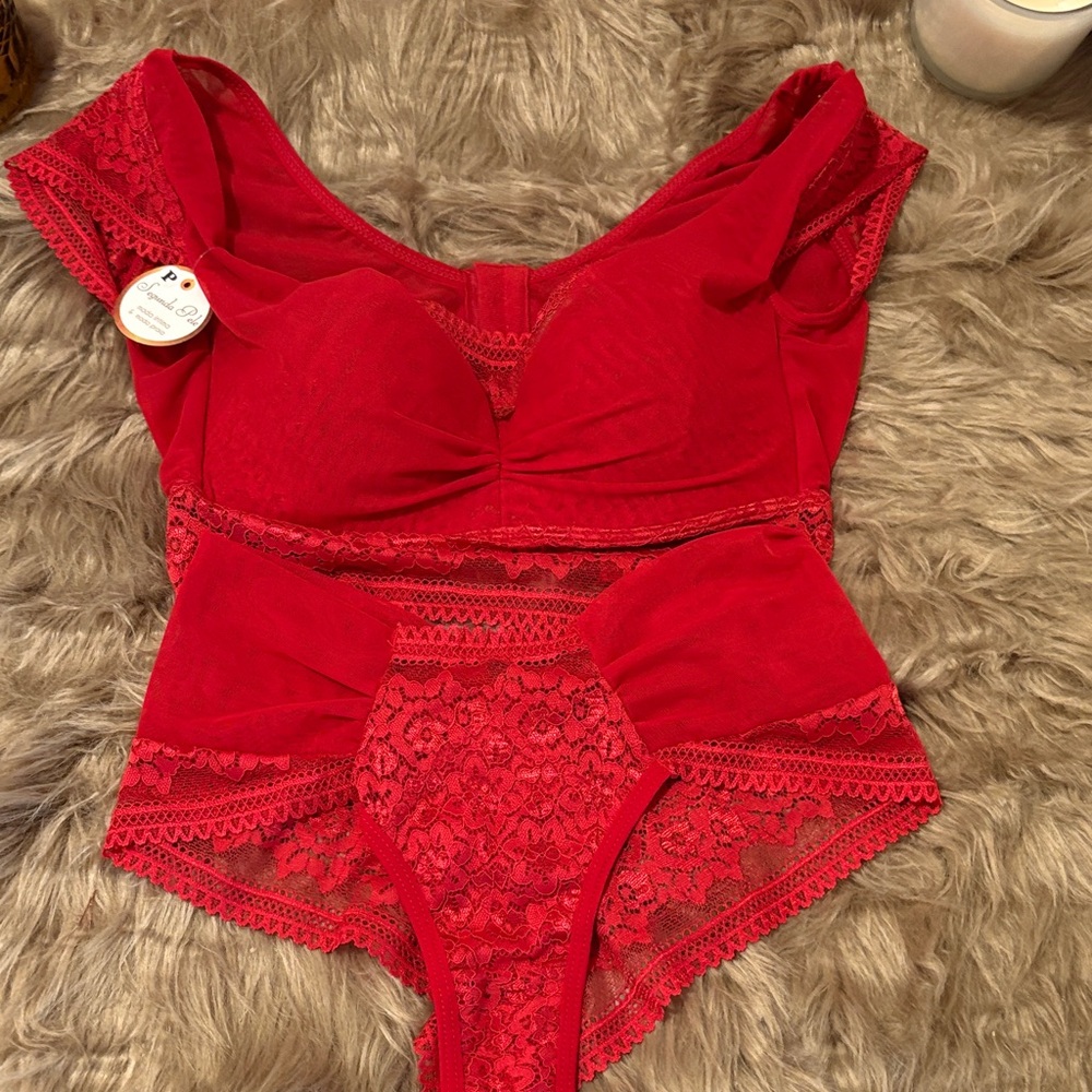 Red Lace Lingerie Set